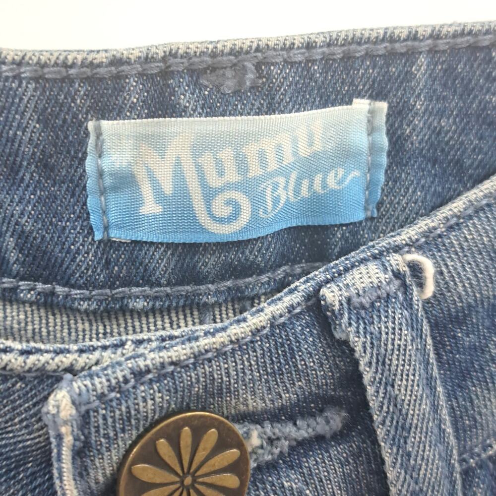 Show Me Your Mumu Brooklyn Jeans 26 High Waist‎ Distressed Fray Hem Harbor Blue - Picture 4 of 10